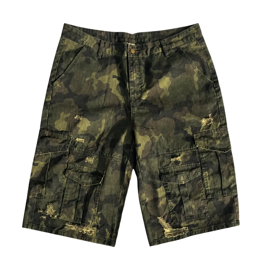 The Hottest Camo Cargo Denim Shorts