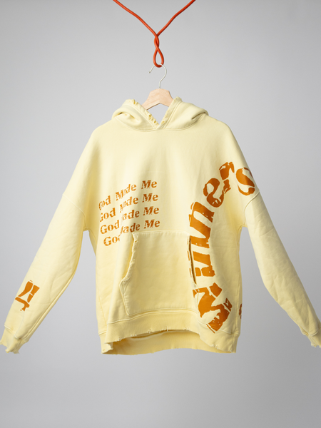 God Made Me A Winner Aged Yellow Crop Hoodie