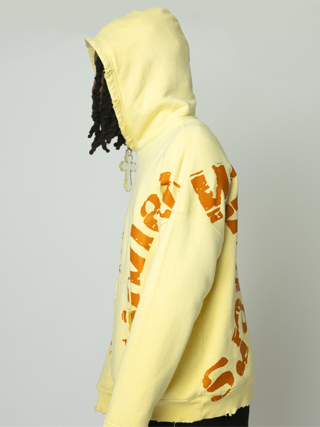 God Made Me A Winner Aged Yellow Crop Hoodie