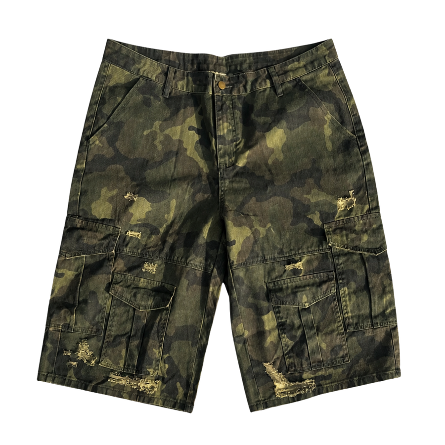 The Hottest Camo Cargo Denim Shorts