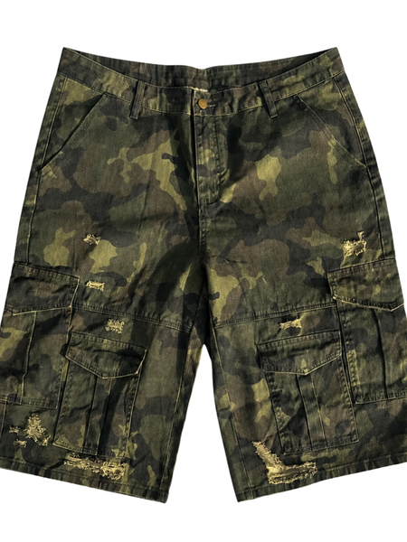 The Hottest Camo Cargo Denim Shorts