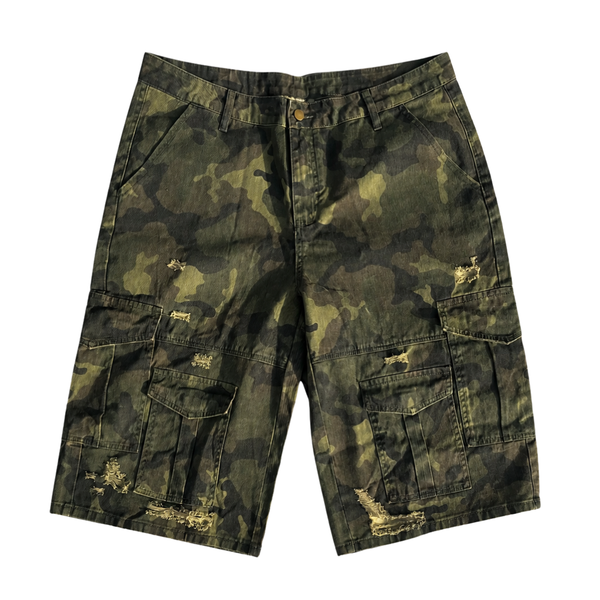 The Hottest Camo Cargo Denim Shorts