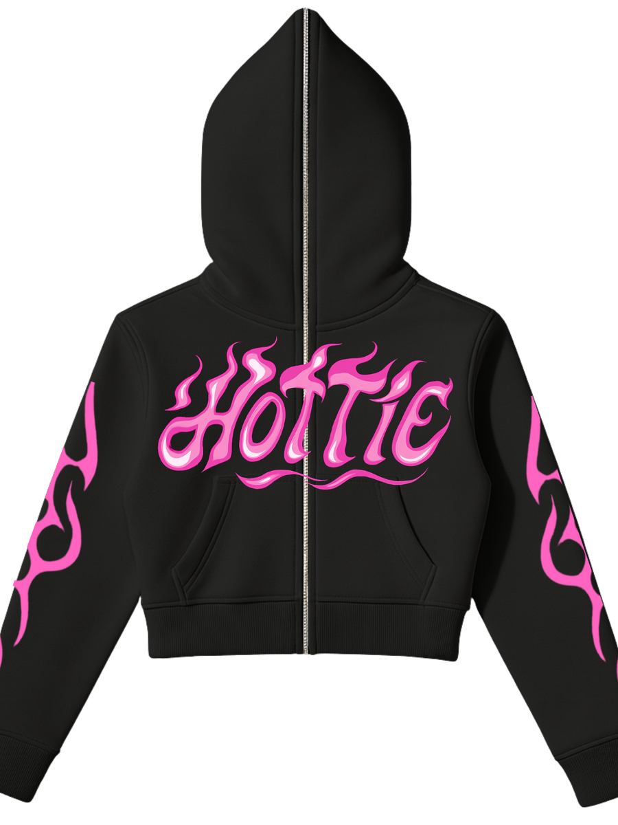Hottie Full Zip Cropped Hoodie
