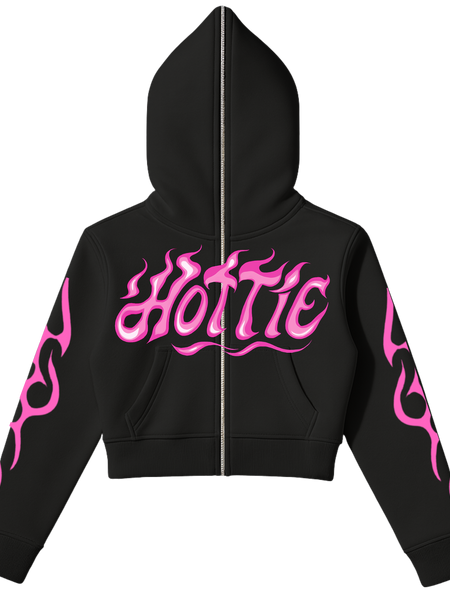 Hottie Full Zip Cropped Hoodie