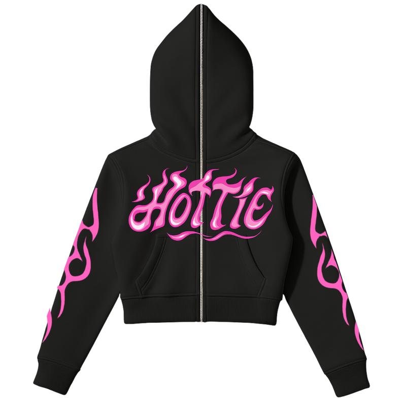 Hottie Full Zip Cropped Hoodie