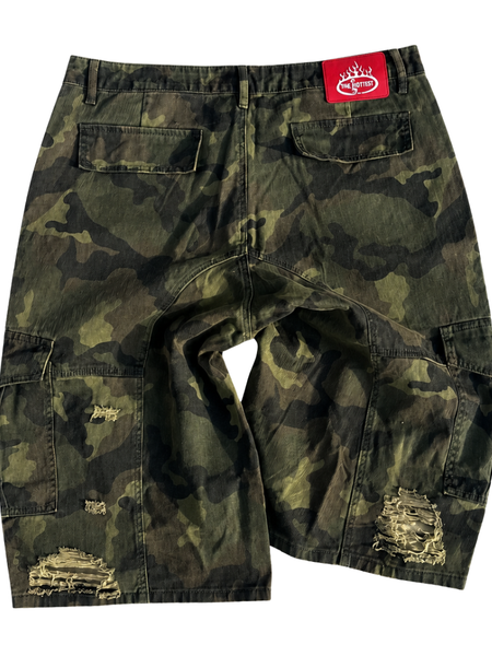 The Hottest Camo Cargo Denim Shorts