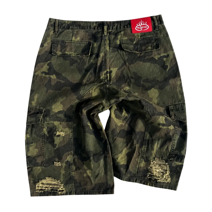 The Hottest Camo Cargo Denim Shorts