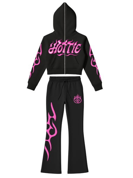 Hottie Cropped Full Zip Flared Set