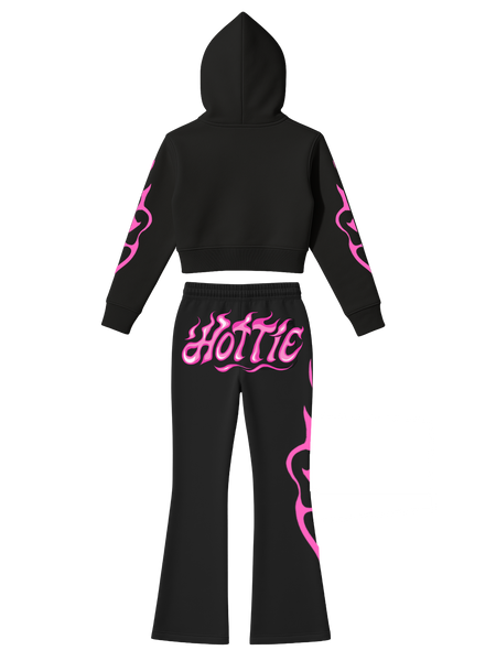 Hottie Cropped Full Zip Flared Set