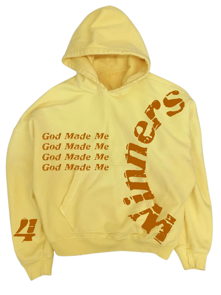 God Made Me A Winner Aged Yellow Crop Hoodie