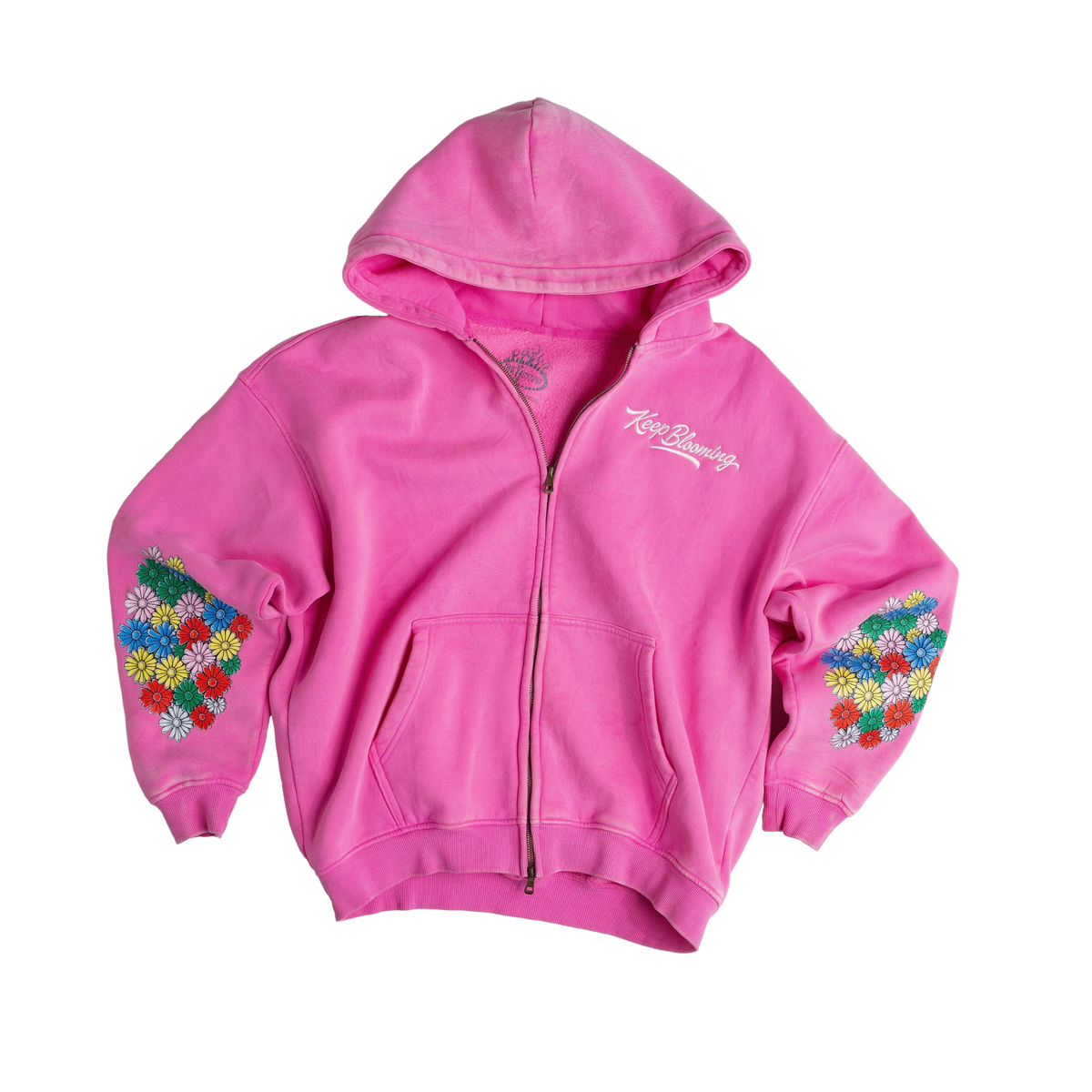Keep Blooming Plush Zip Hoodie